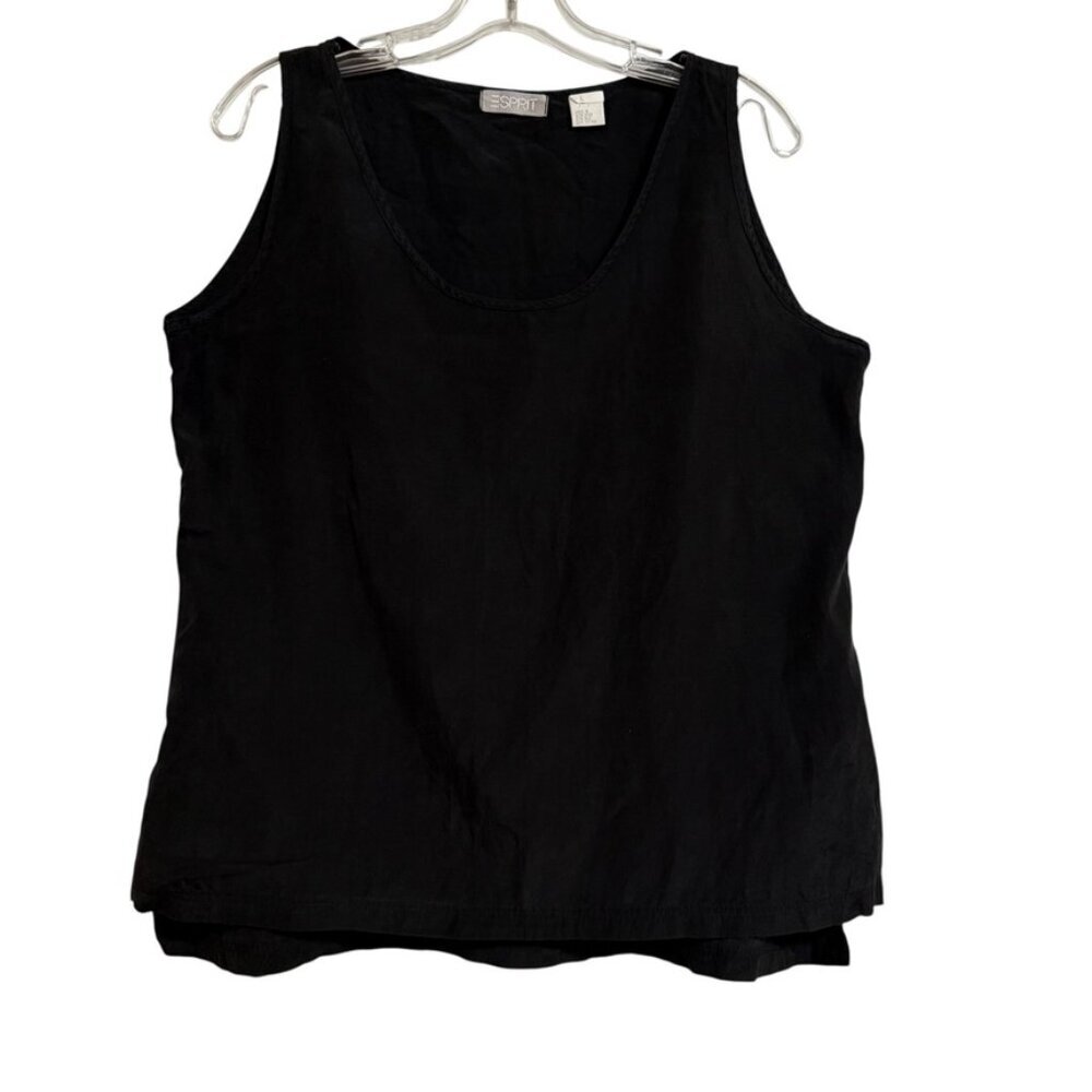 Esprit Sleeveless Black Top SZ Large Casual Lagenlook